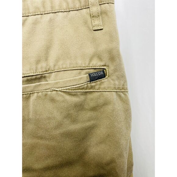 Volcom Men's Short's Tan Flat Front Knee Length Pockets Size 36 - Picture 5 of 8